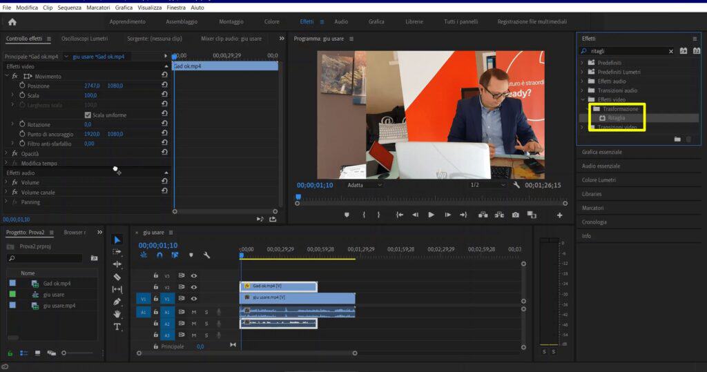 Creare un perfetto video tipo Intervista doPPia in Premiere Pro comwave5