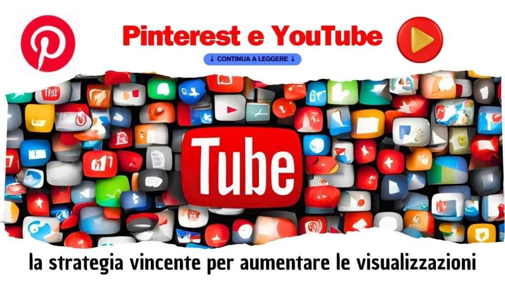 Logo di YouTube e Pinterest che mostrano come aumentare le visualizzazioni su YouTube tramite Pinterest.